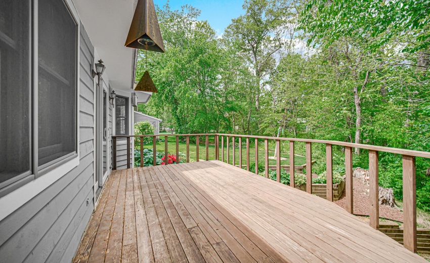 Main level attached deck.