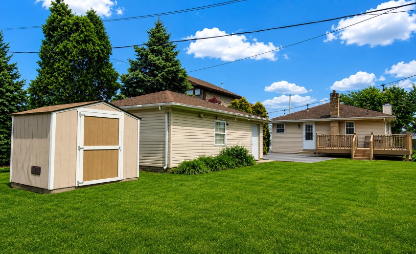 backyard with shed