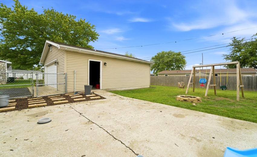 Back patio and yard