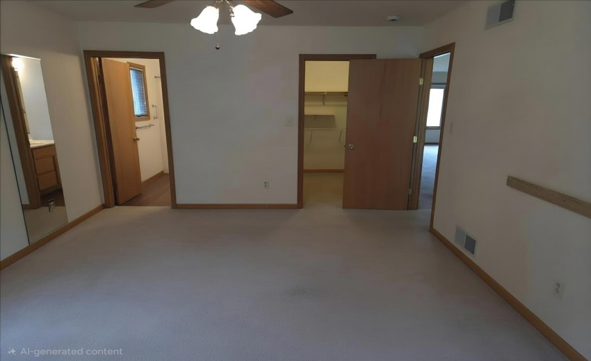 primary bedroom looking at doors