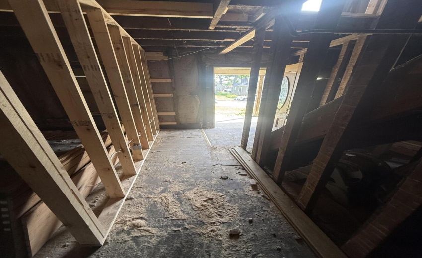 Main Floor Framing front door open