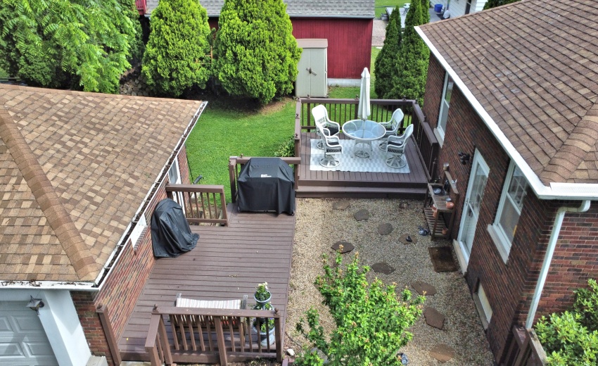 Back yard and deck