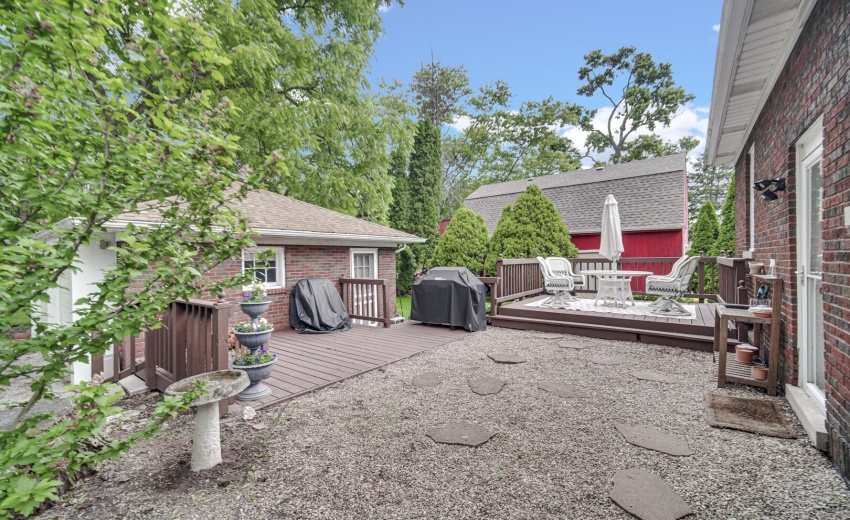 Back yard and deck