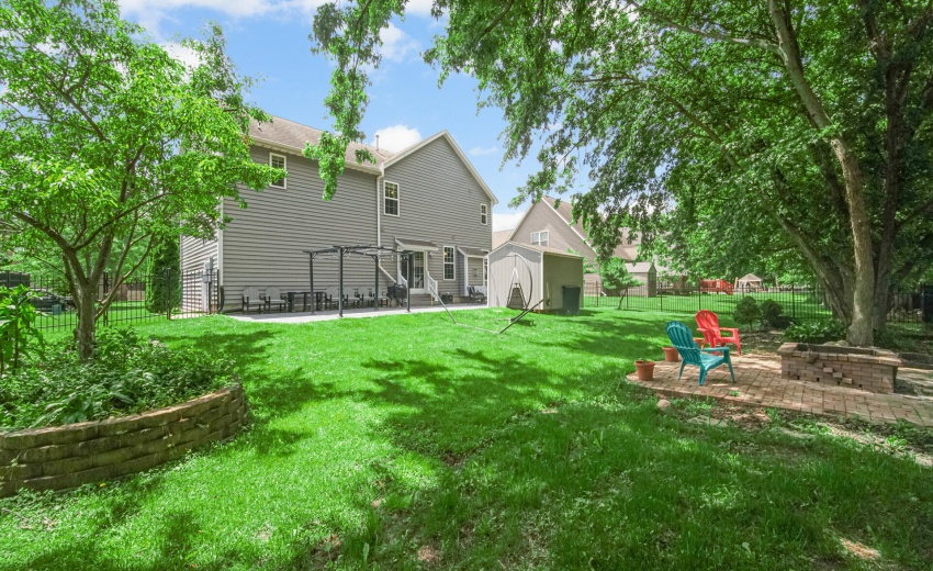fenced yard