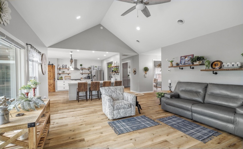 Open to the kitchen
