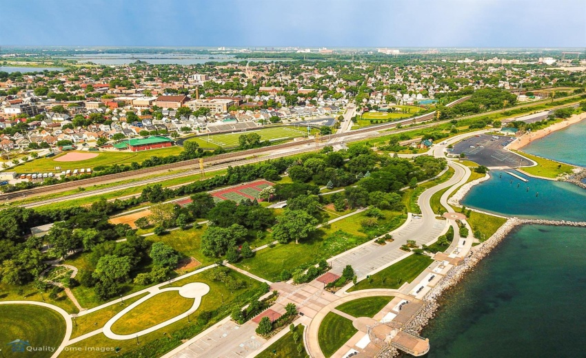 Lake and City View 3 from drone