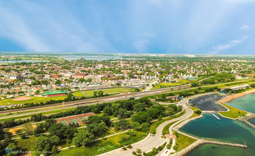 Lake and City View 2 from drone