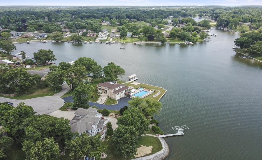 Aerial Large Cove and Channel