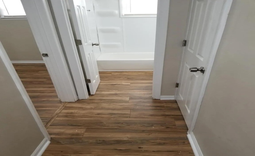 Hallway to bathroom