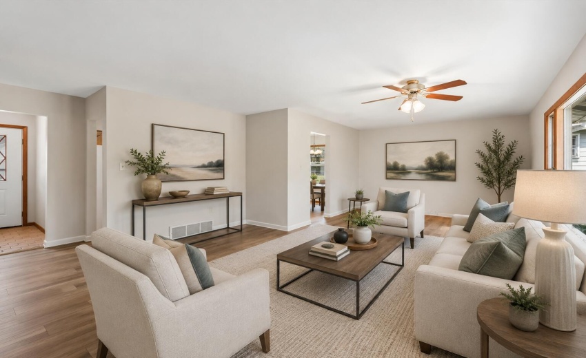 Virtually Staged Living Room