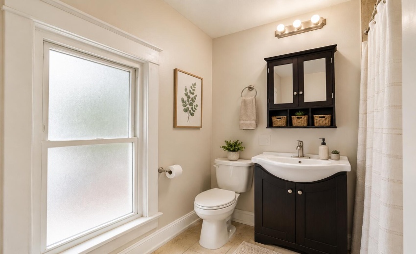 AI staging upstairs bath