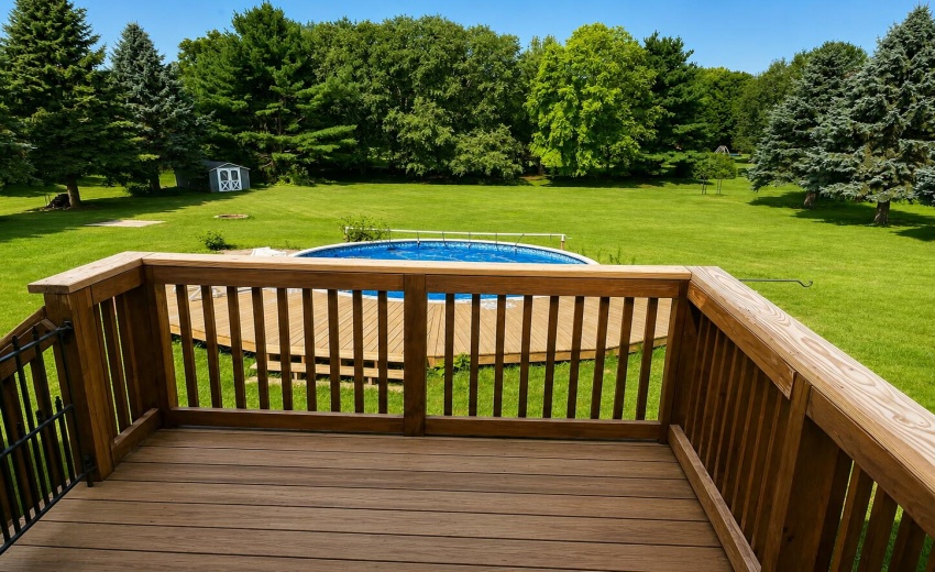 406 Northfield back yard decks