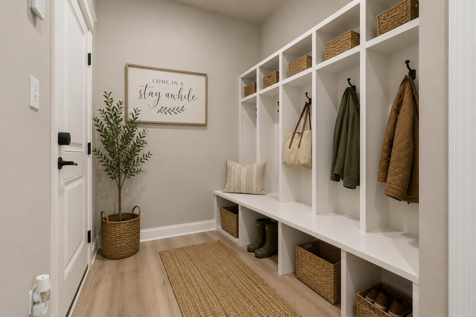 Welcoming Contemporary Mudroom Entryway