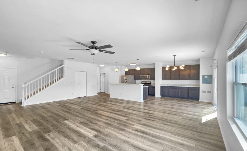 Living to kitchen and stairs
